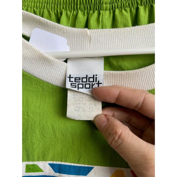 Vintage 1980's Teddi Sport green casual set  size 20/40 - Picture 5 of 5